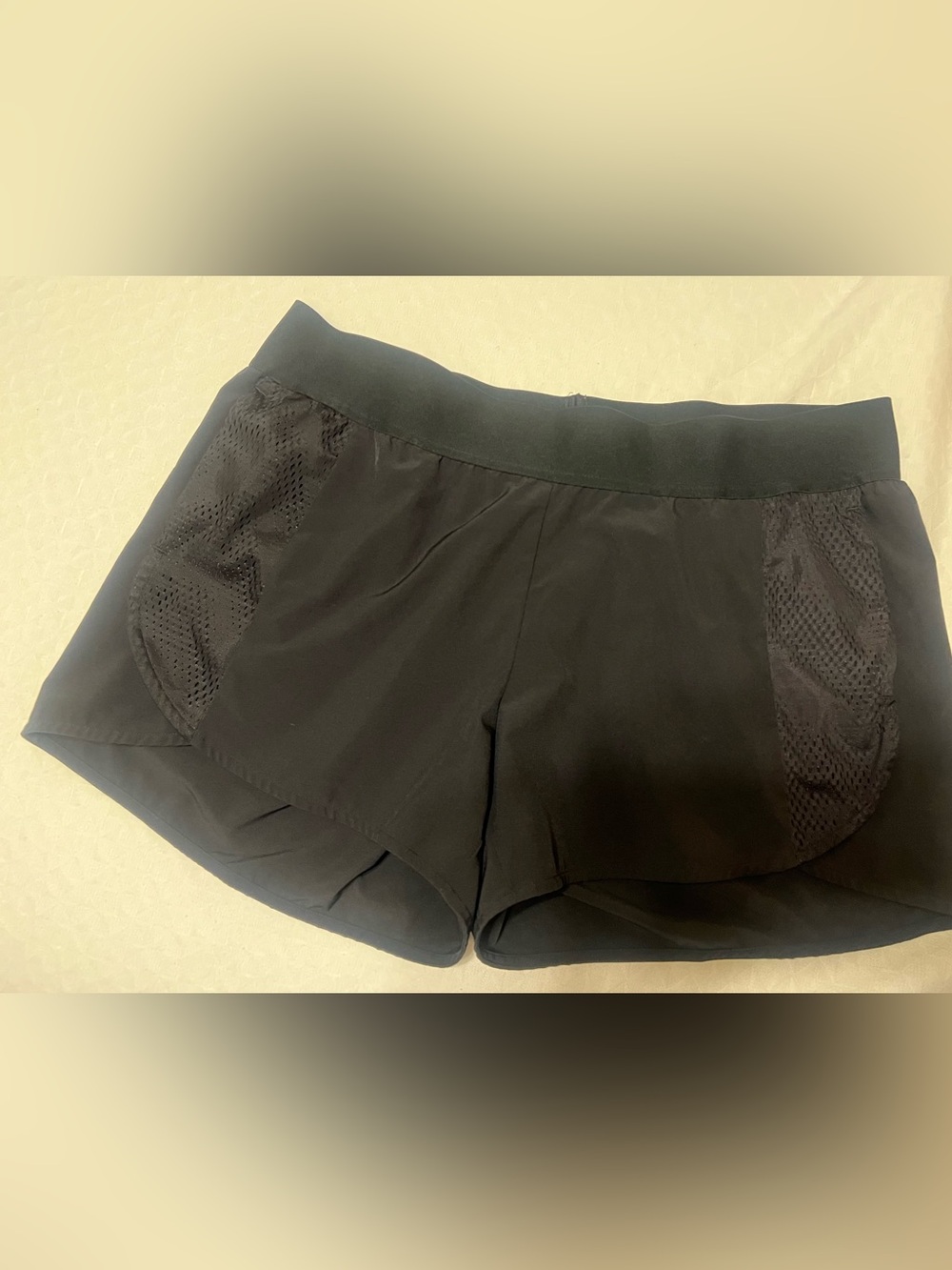 Women’s Adidas Black Athletic Mesh-Panel Running Shorts